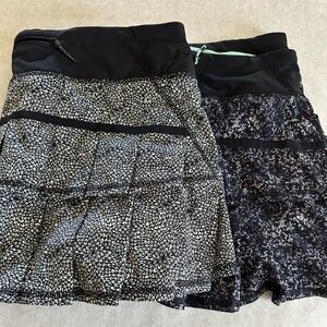 Lululemon Circuit Breaker Skirt Skort & Run Pace Setter Skort Floral Size 10 EUC